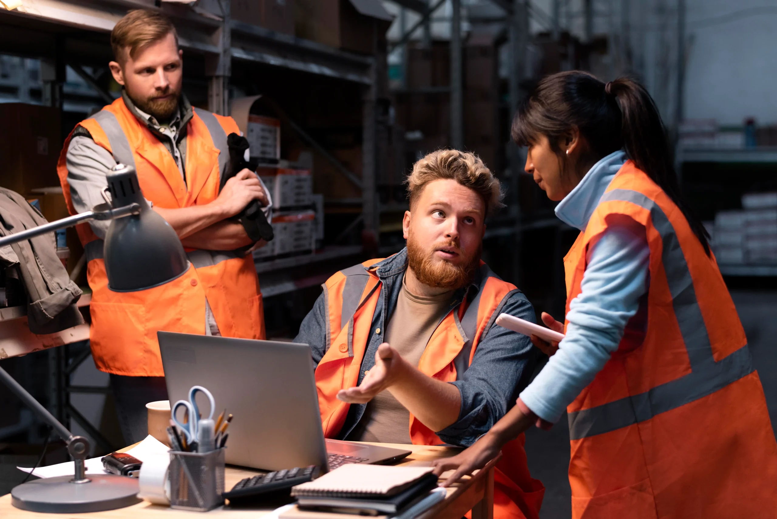 OSHA online training session with workers